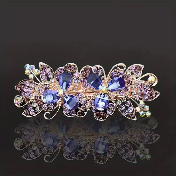 Accessories - Rhinestone Embellished Barrette Hair Clip Barrette Gorgeous New Modern
